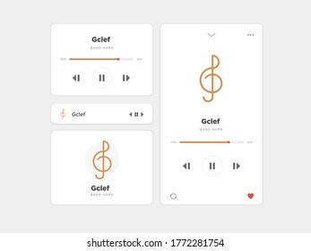 Simple UI music design, accompanied by Gclef icons