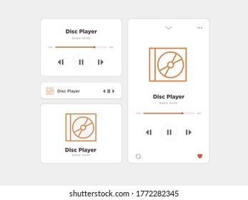 Einfaches UI-Musikdesign, begleitet von Disc Player-Symbolen