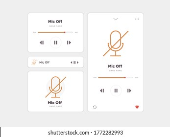 Einfaches UI-Musikdesign, begleitet von Mic Off-Symbolen