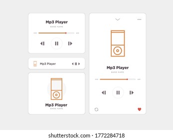 Simple UI music design, accompanied by Mp3 Player icons