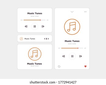 Simple UI music design, accompanied by Music Tunes icons