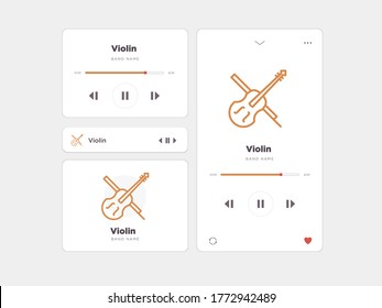 Einfaches UI-Musikdesign, begleitet von Violinsymbolen