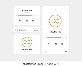 Simple UI music design, accompanied by Shuffle Mix icons