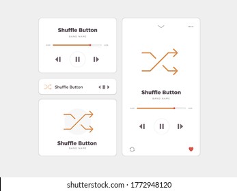 Diseño sencillo de música de interfaz de usuario, acompañado de iconos de botón de desplazamiento