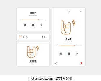 Einfaches UI-Musikdesign, begleitet von Rock-Symbolen