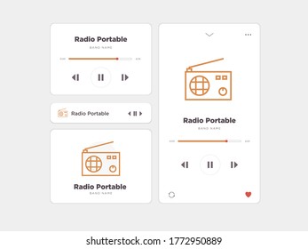 Simple UI music design, accompanied by Radio Portable icons