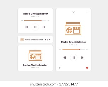 Simple UI music design, accompanied by Radio  icons