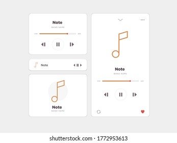 Einfaches UI-Musikdesign, begleitet von Notensymbolen