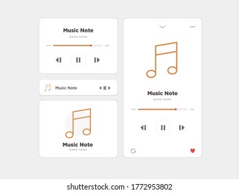 Simple UI music design, accompanied by Music Note icons