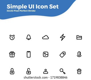 Simple UI set icons that are suitable for use in software, UI UX and web interfaces