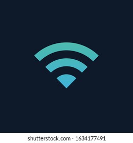 Simple UI WIFI, Wireless Flat Web Mobile Icon. Stock Vector illustration isolated on blue background.