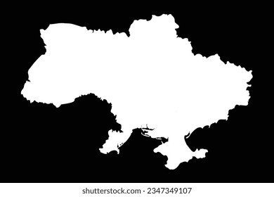 Simple Ukraine Map Isolated on Black Background, can be used for business designs, presentation designs or any suitable designs.