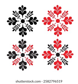 simple Ukrainian embroidery patterns in black and red