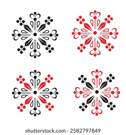 simple Ukrainian embroidery patterns in black and red
