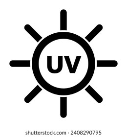 Simple ultraviolet sun icon. Vector.