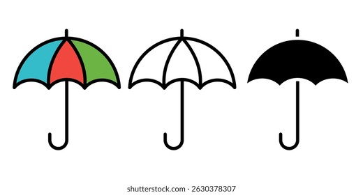 simple umbrella icon collection vector