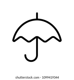 Simple umbrella icon. Linear, thin outline