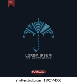 Simple umbrella icon logo vector design