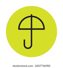 Simple Umbrella Icon on Bright Background 