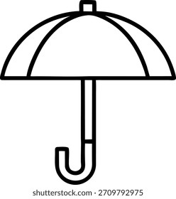 Icono de paraguas simple. Un gráfico versátil, ideal para pronósticos de Clima, mensajes de seguridad o para agregar un toque de fantasía a su proyecto. elemento de Vector.