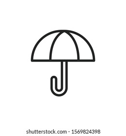 Simple umbrella line icon. Stroke pictogram. Vector illustration isolated on a white background. Premium quality symbol. Vector sign for mobile app and web sites.