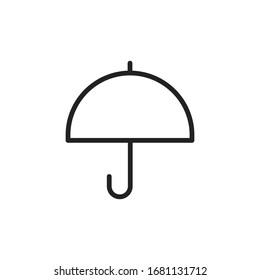Icono simple de la línea del paraguas. Pictograma de trazo. Ilustración vectorial aislada en un fondo blanco. Símbolo de calidad superior. Signo de vector para aplicaciones móviles y sitios web.