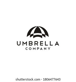 Simple umbrella silhouette logo design.