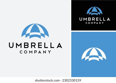 Simple umbrella silhouette logo design for insurance assurance business