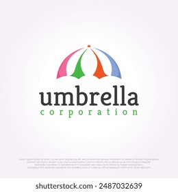 simple umbrella vintage silhouette logo icon vector illustration design