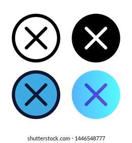 simple uncheck icon Vector Template Flat Design