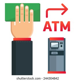 Simple and understandable information plate ATM presence. Fully editable vector format.