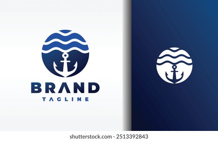 the simple underwater anchor logo