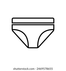 Icono de línea de Vector de ropa interior simple aislado sobre fondo blanco.