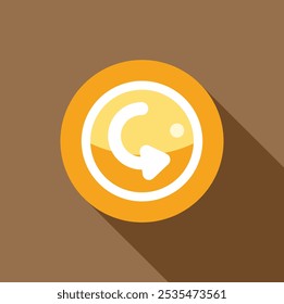 Ícone Desfazer simples com seta curva apontando para a esquerda em um botão circular