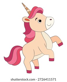 Simple unicorn isolated on white background