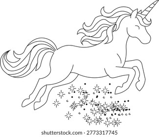 Simple unicorn line art