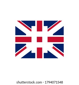 logo simple de union jack con etiqueta oculta