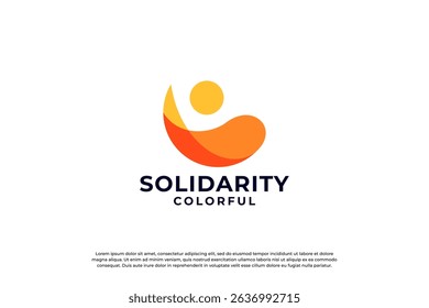 Simple Union logo design. Abstract human logo.