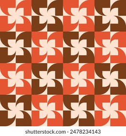 Simple Unique 2D Geometrical Shape Seamless Patterns. Red and brown Simple Elegant Floral Shape Background. For Packaging, Furniture Design, Bed Room Wallpaper, Tiling, Floor, Textile, cloth, etc. 