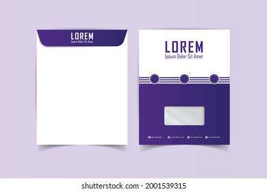 A simple unique A4 envelope design Print ready template. C4 business Envelope. Template for advertising, branding and corporate identity. Envelope with window. Ready mockup for design.