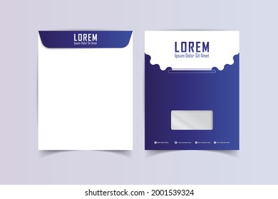 A simple unique A4 envelope design Print ready template. C4 business Envelope. Template for advertising, branding and corporate identity. Envelope with window. Ready mockup for design.
