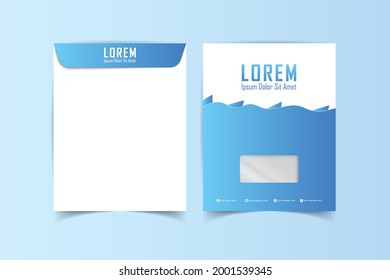A simple unique A4 envelope design Print ready template. C4 business Envelope. Template for advertising, branding and corporate identity. Envelope with window. Ready mockup for design.