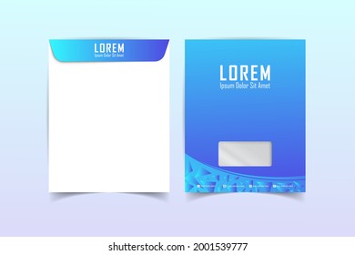 A simple unique A4 envelope design Print ready template. C4 business Envelope. Template for advertising, branding and corporate identity. Envelope with window. Ready mockup for design.