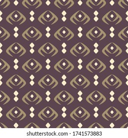 Simple Unique Abstract Ethnic Ornament Brown Monochrome Seamless Pattern Background Wallpaper. Pattern for Textile, fabric, paper, print, interior, decor and more.