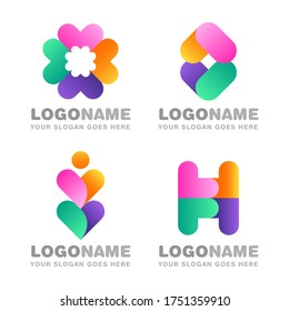 Simple Unique Abstract Icon Symbol Logo For Business Industry Vector Isolated