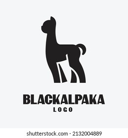 Simple unique alpaca logo abstract design , Vicuna, Huacaya alpaca, guanaco and abstract ilama logo linear design template