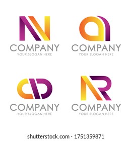 Simple Unique Alphabet Initial Icon Symbol Logo For Business Industry Vector Isolated