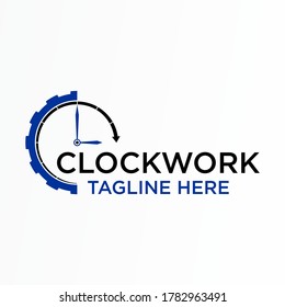 Simple and unique arrow clock and gear (Clockwork) image graphic icon logo design abstract concept vector stock. Can be used as a symbol related to speed or timer