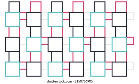 Simple and unique background. Four different colors. Home and wall decoration. Vector. A collection of boxes. Digital art. Illustration. Patterned design. Creative. Repetition. Flat. Modern. 