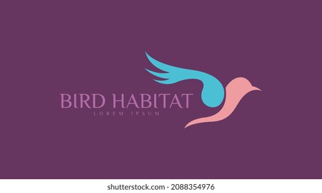 Vector de concepto de logotipo de aves simple y único